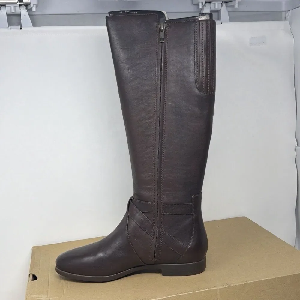 UGG Beryl Women’s 7 Stout Brown Leather Tall Riding Boots 1005920 NEW BOX